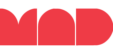 Logo con la palabra "mad" en letras rojas, gruesas y de estilo geométrico. Enlace a la página de inicio.